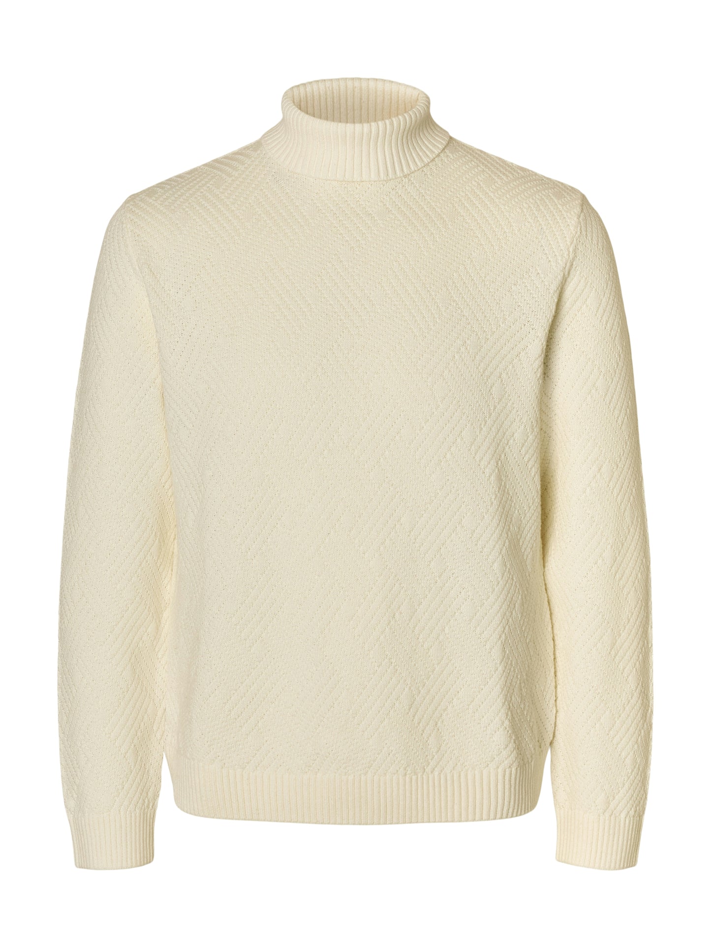 SLHTREVOR LS KNIT STRUCTURE ROLL NECK