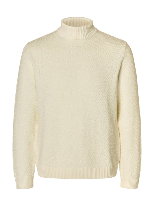 SLHTREVOR LS KNIT STRUCTURE ROLL NECK