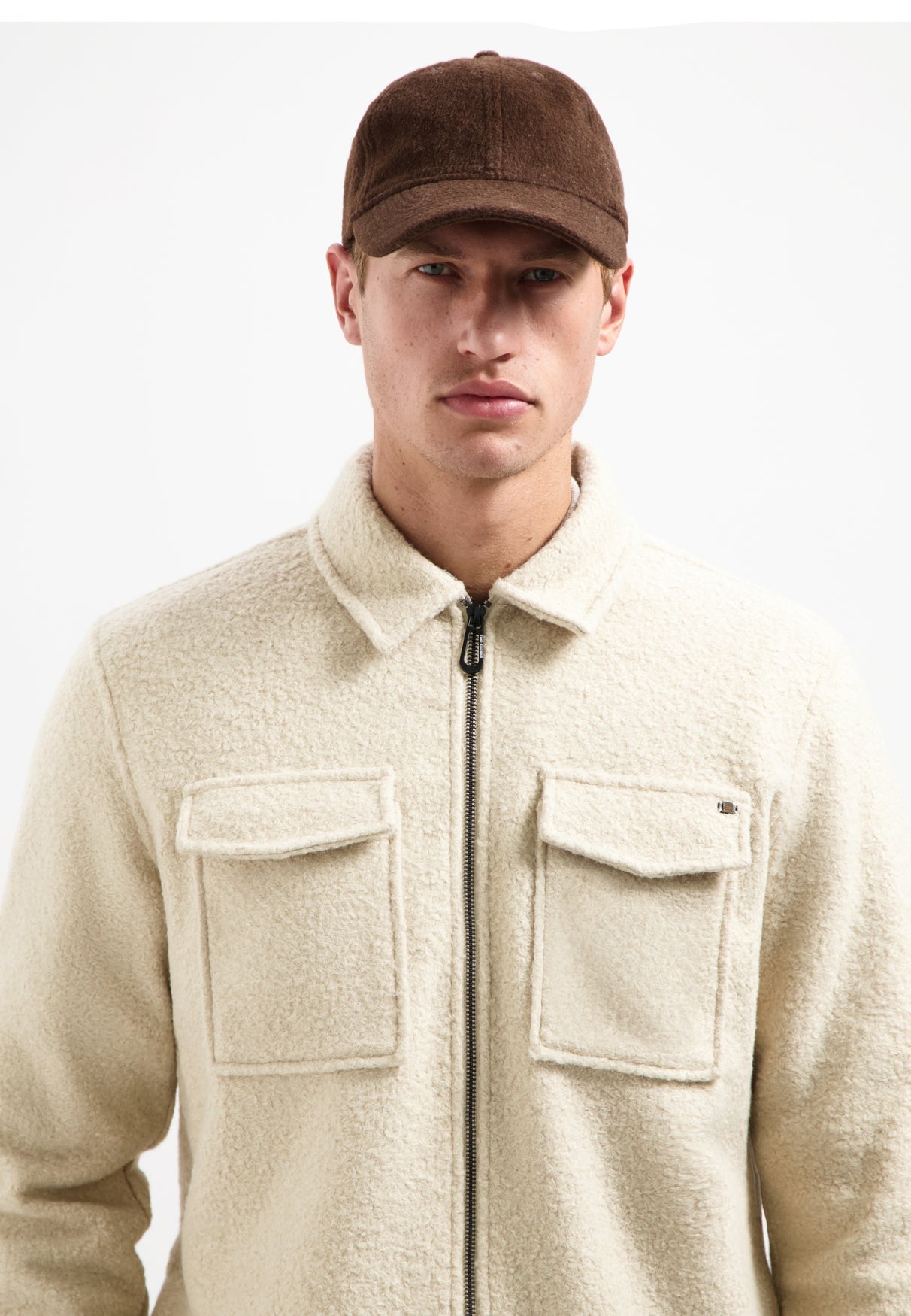 Overshirt Zipper Wool look