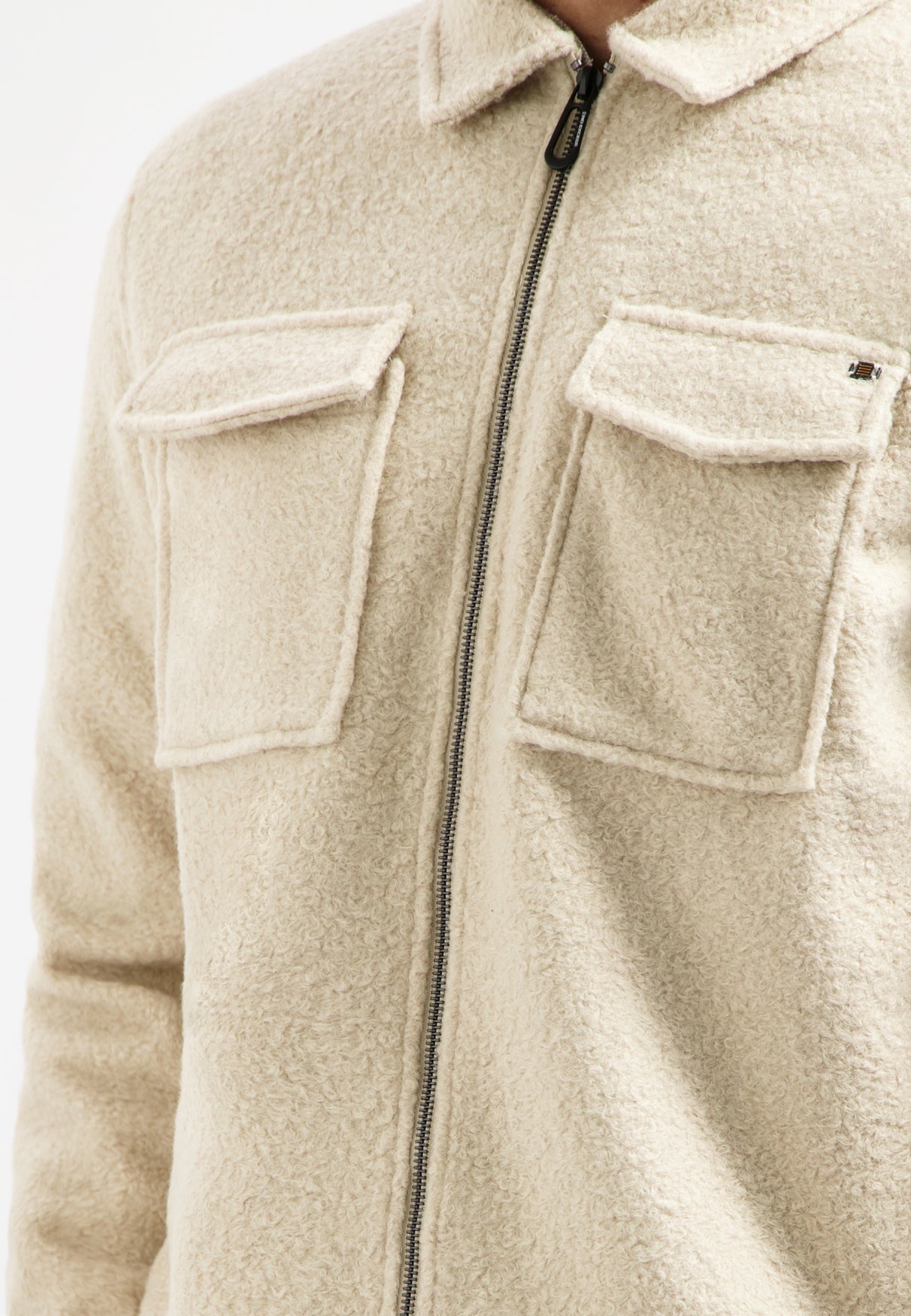 Overshirt Zipper Wool look