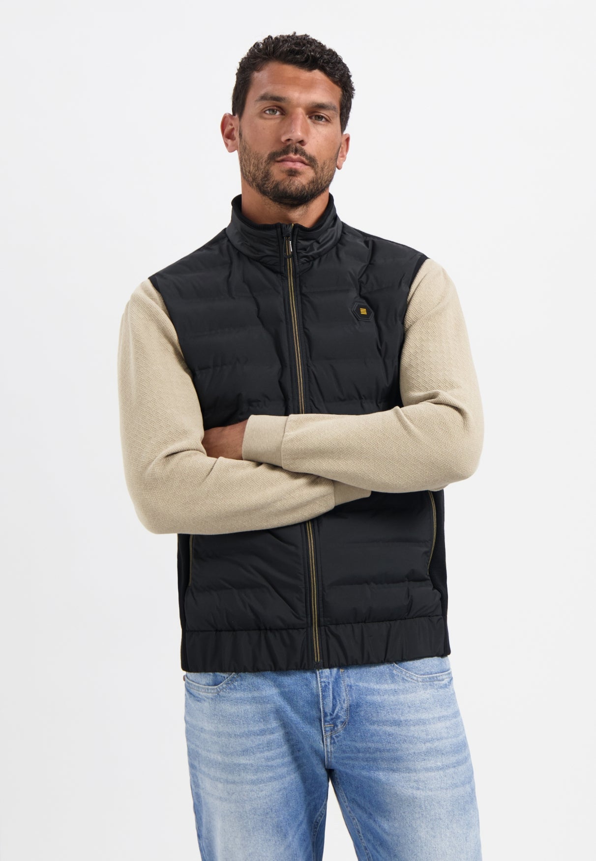 Bodywarmer Padded Sealed Mix With Knit