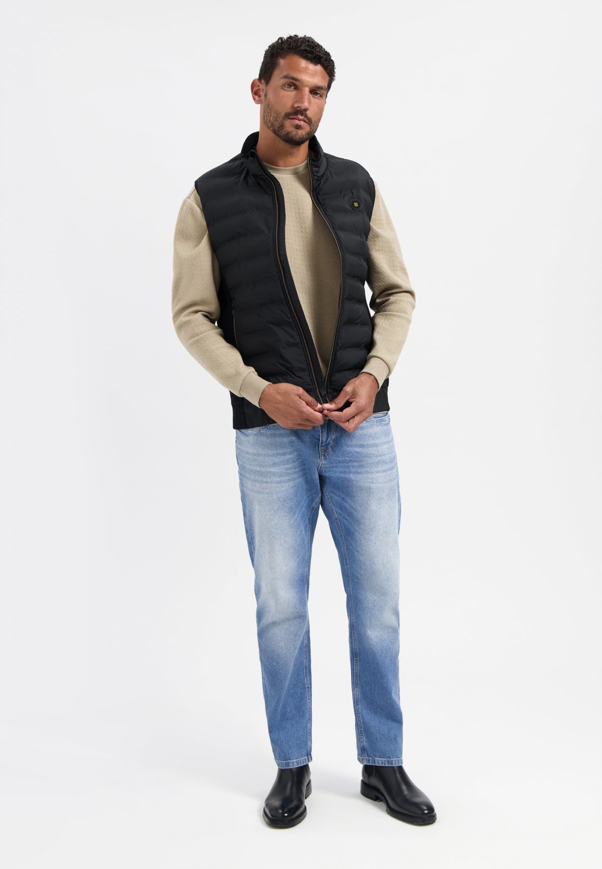 Bodywarmer Padded Sealed Mix With Knit