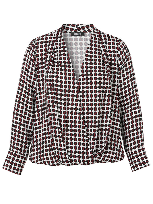 Bluse V-Ausschnitt 1/1 Arm Druck