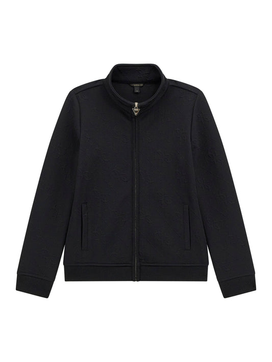 JACQUARD LS ACTIVE TOP W/ZIP