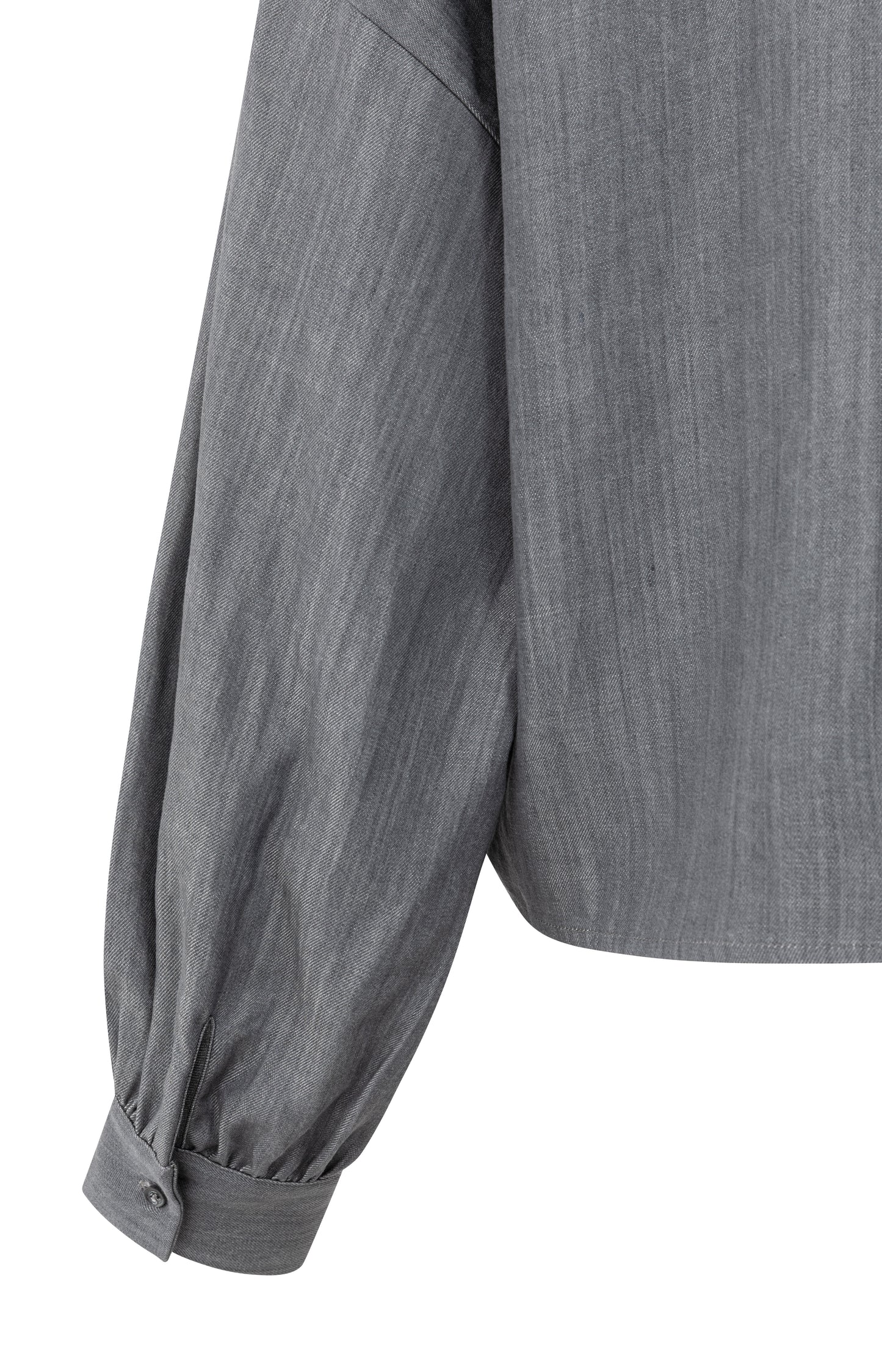 Long sleeve blouse with pocket, WASHED GREY