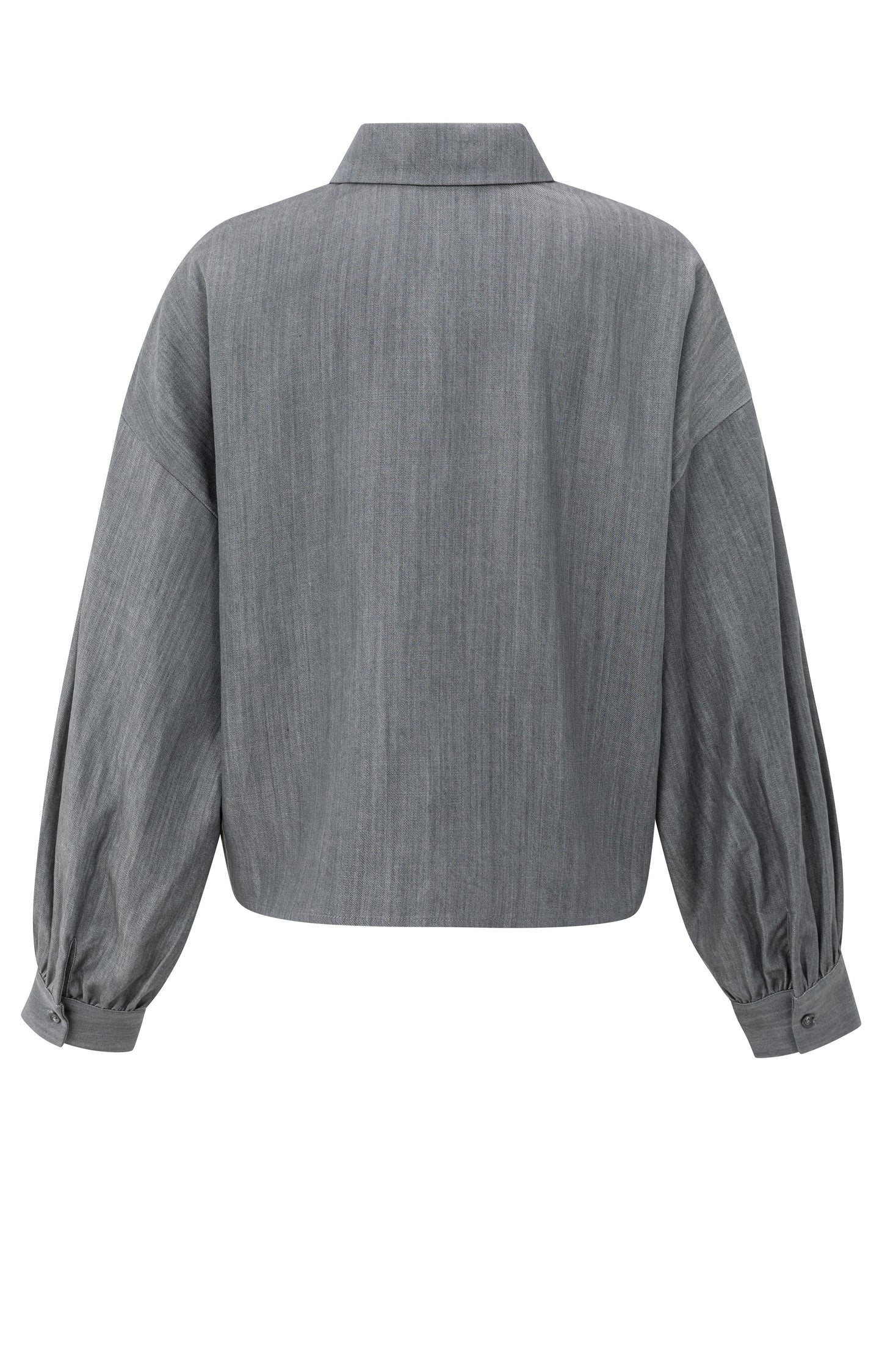 Long sleeve blouse with pocket, WASHED GREY