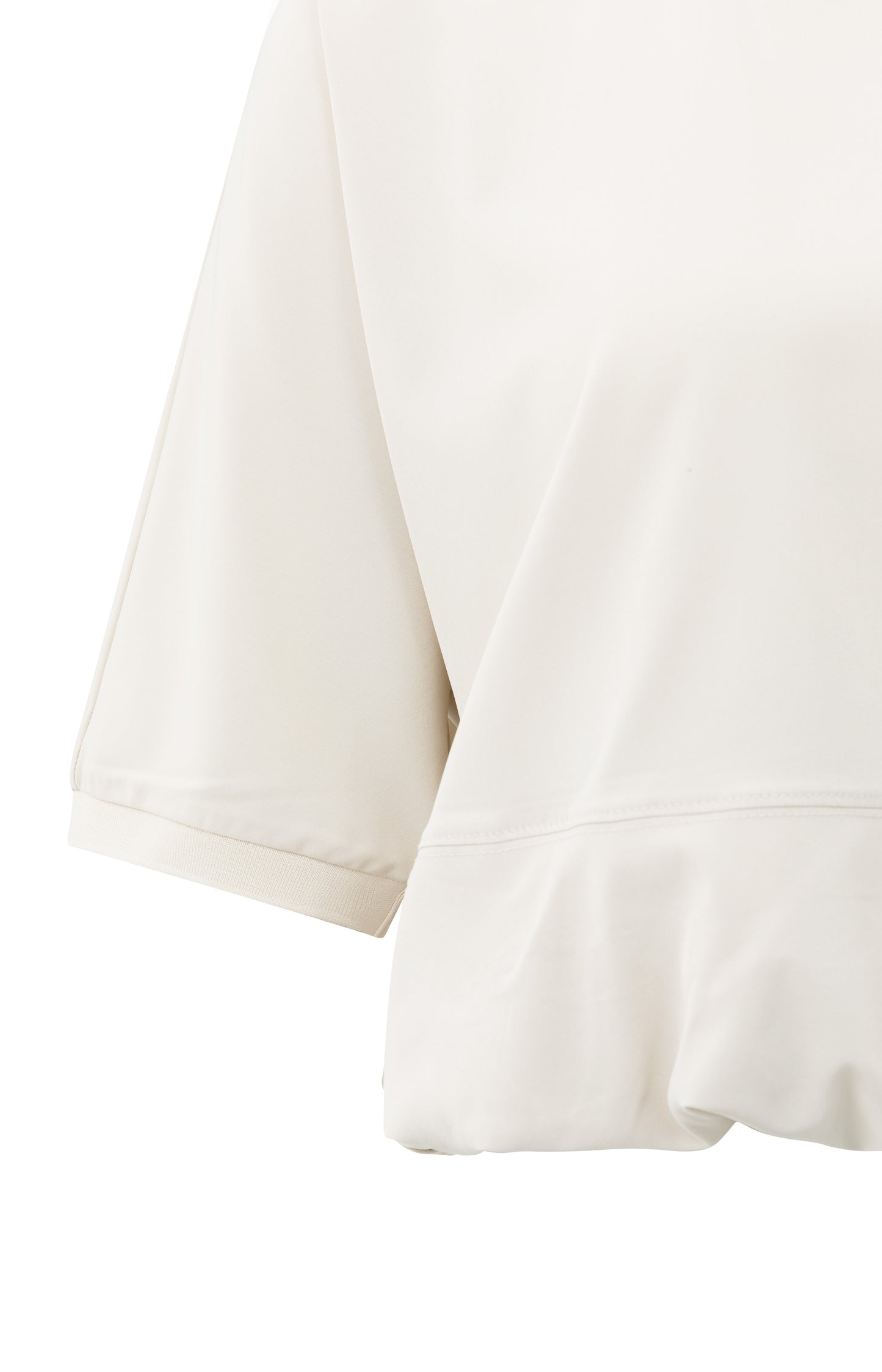Short sleeve balloon top with, CHALK WHITE
