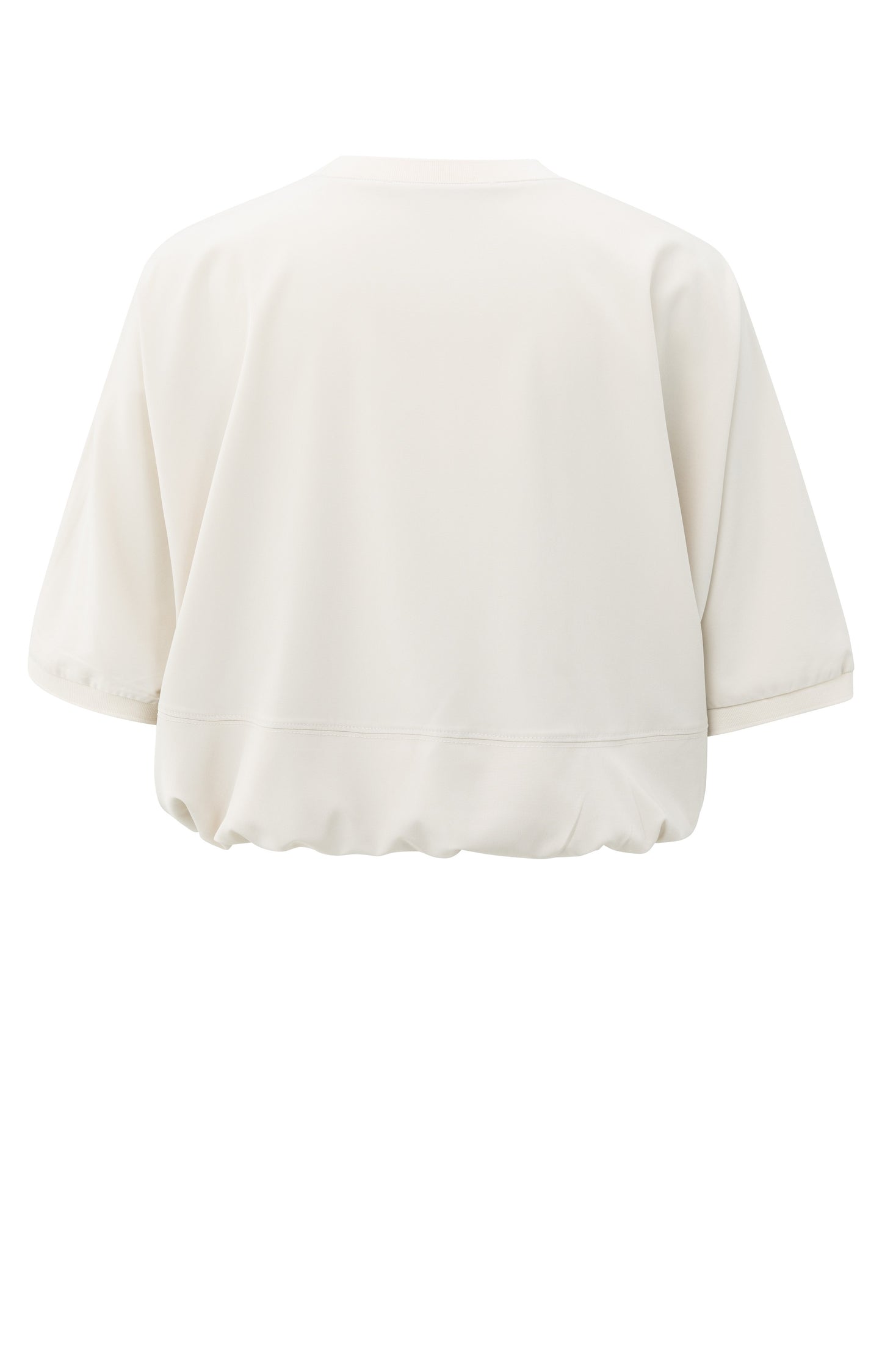 Short sleeve balloon top with, CHALK WHITE