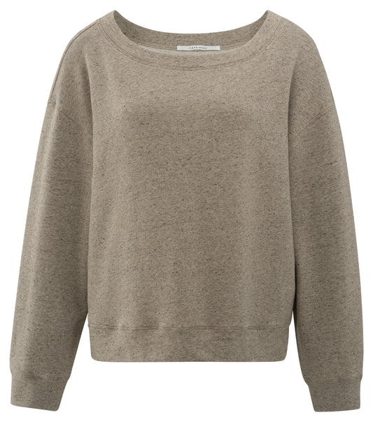 Melange-Sweatshirt, GREYISH BROWN MELANGE