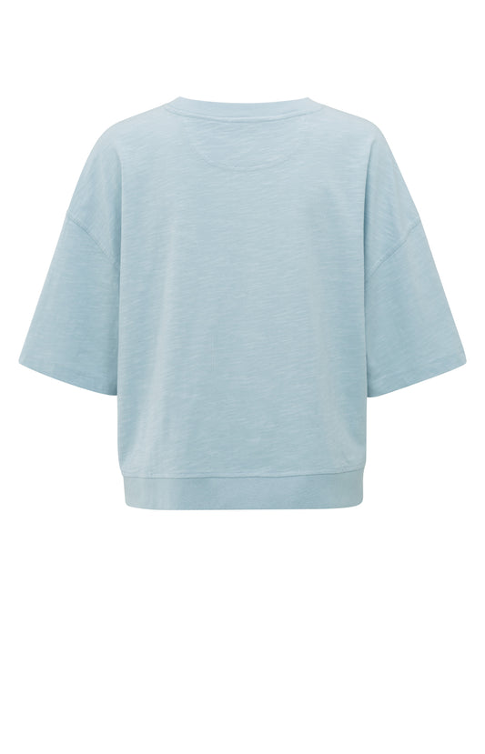 T-Shirt mit Slub-Struktur, BABY BLUE