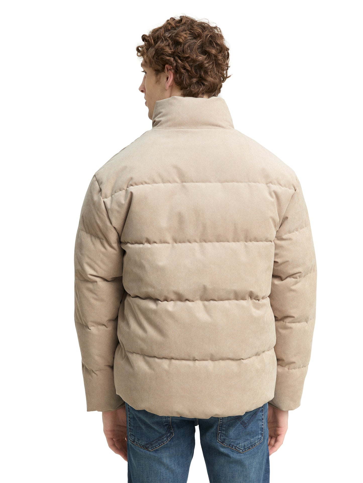 Cord Pufferjacke mit Stehkragen