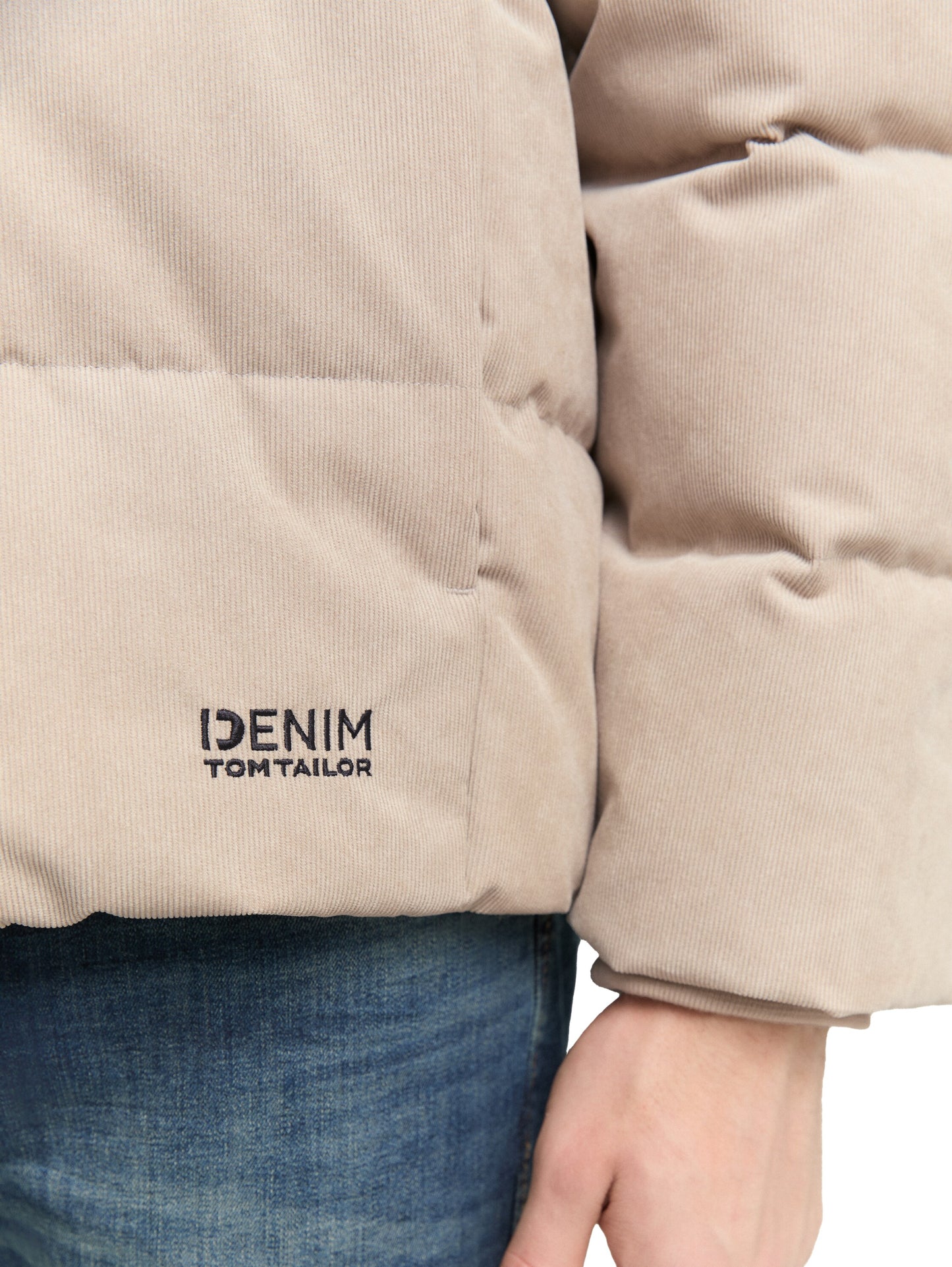 Cord Pufferjacke mit Stehkragen