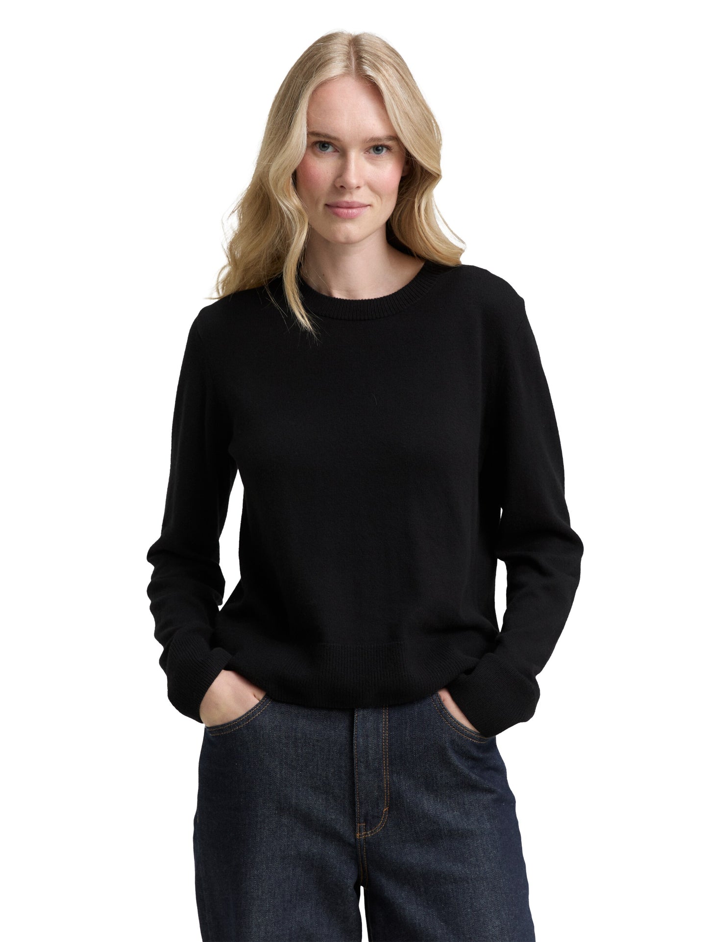 Strickpullover mit Rundhalsausschnitt