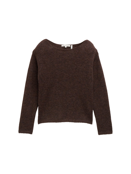 Strickpullover mit U-Boot-Ausschnitt