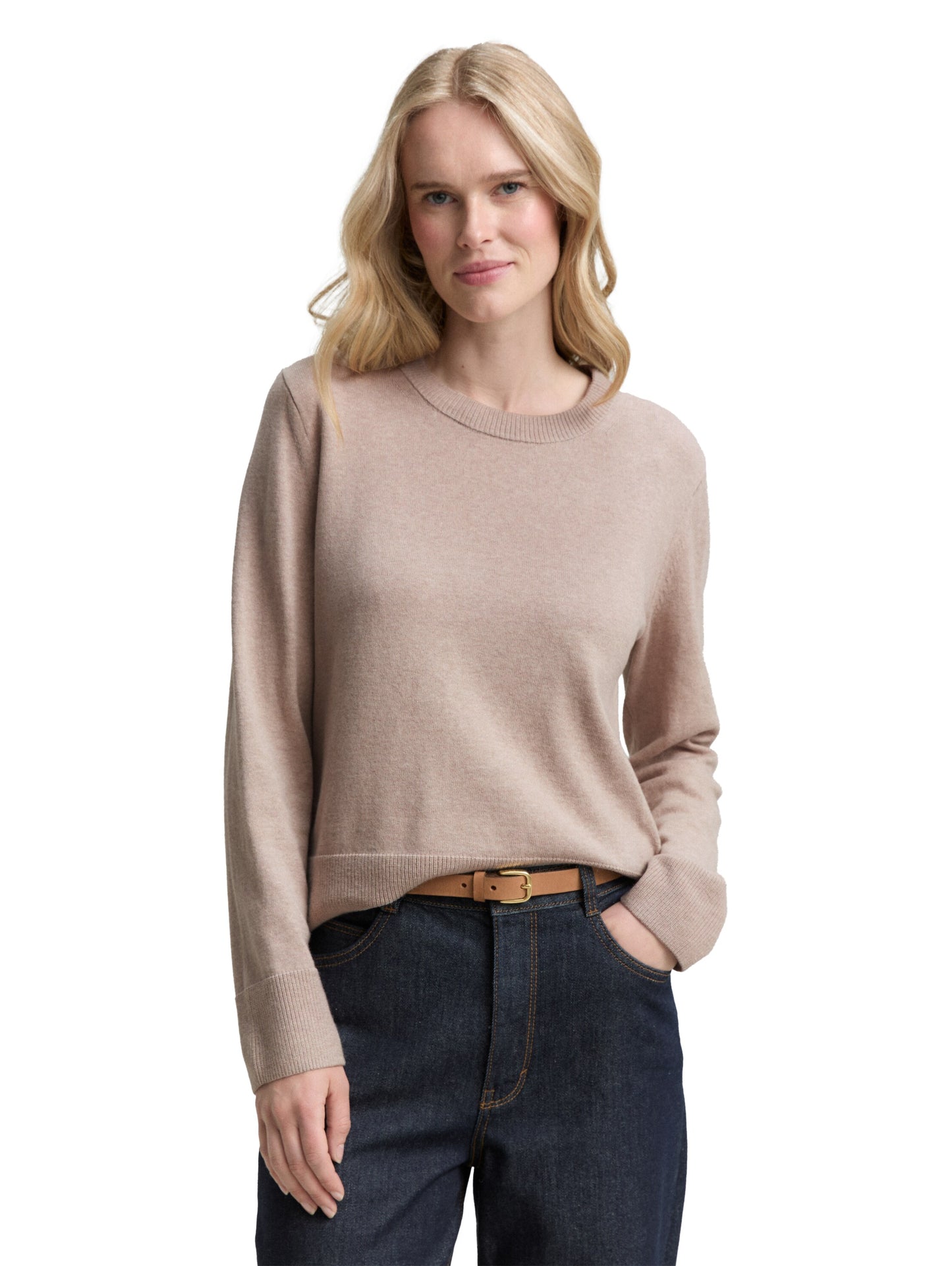 Strickpullover mit Rundhalsausschnitt