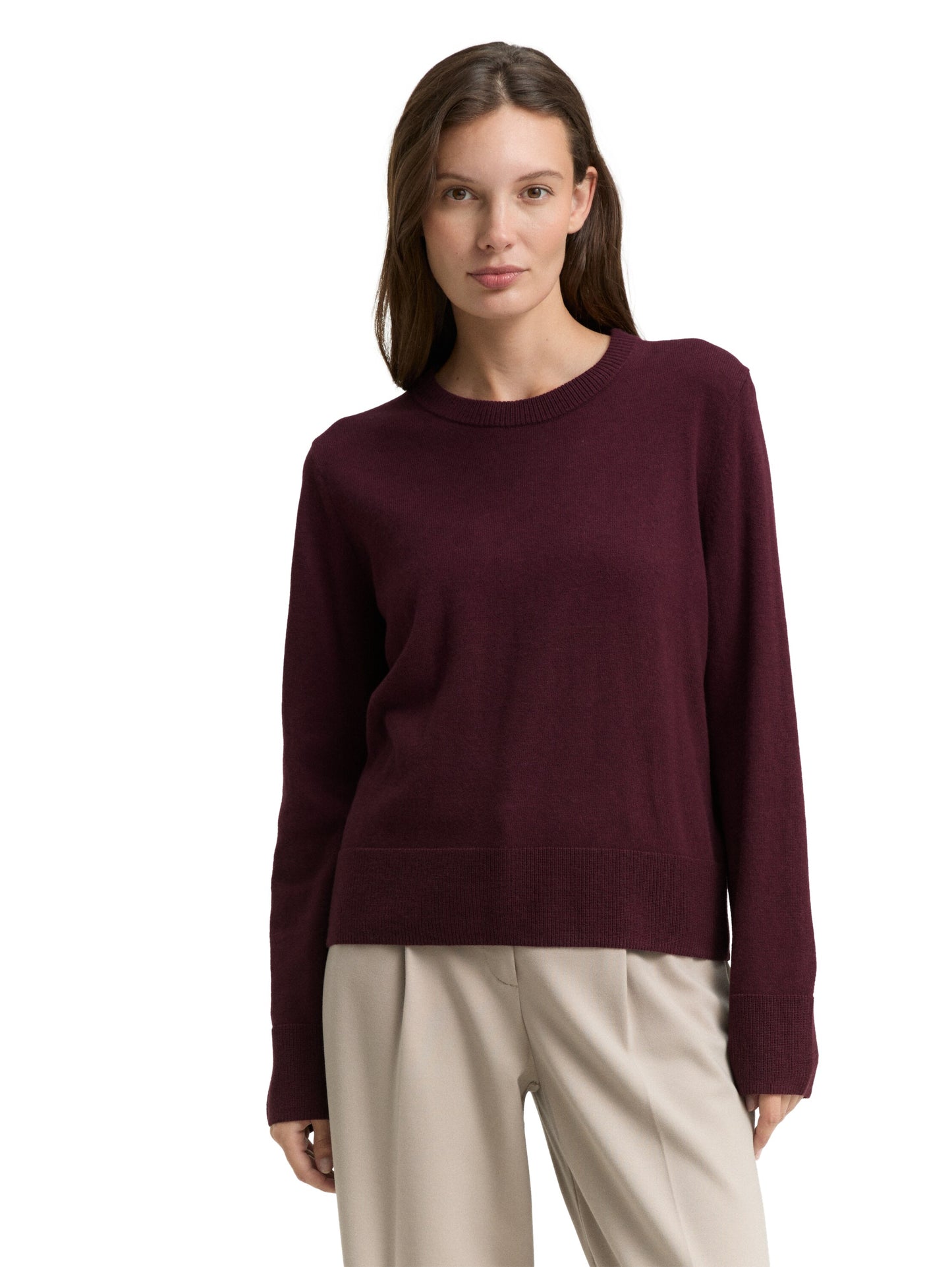Strickpullover mit Rundhalsausschnitt