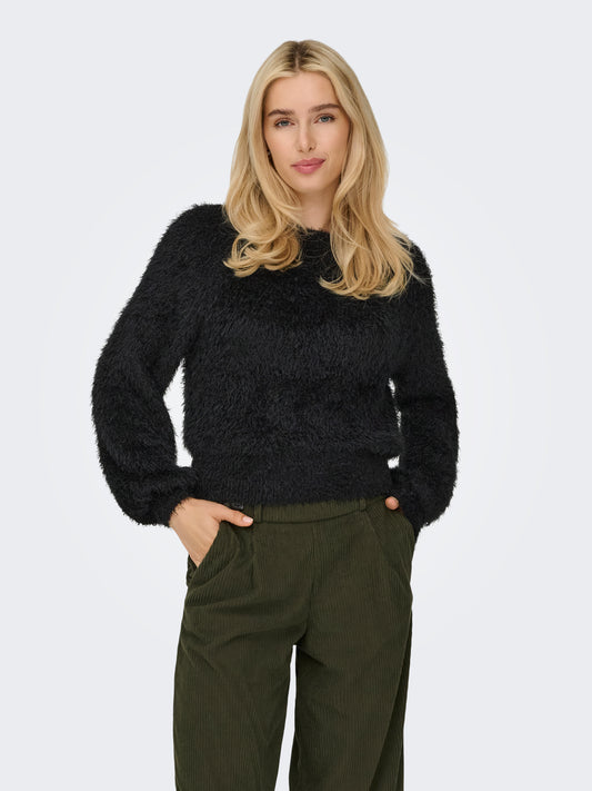 ONLLULU LS RIB SHORT O-NECK CC KNT
