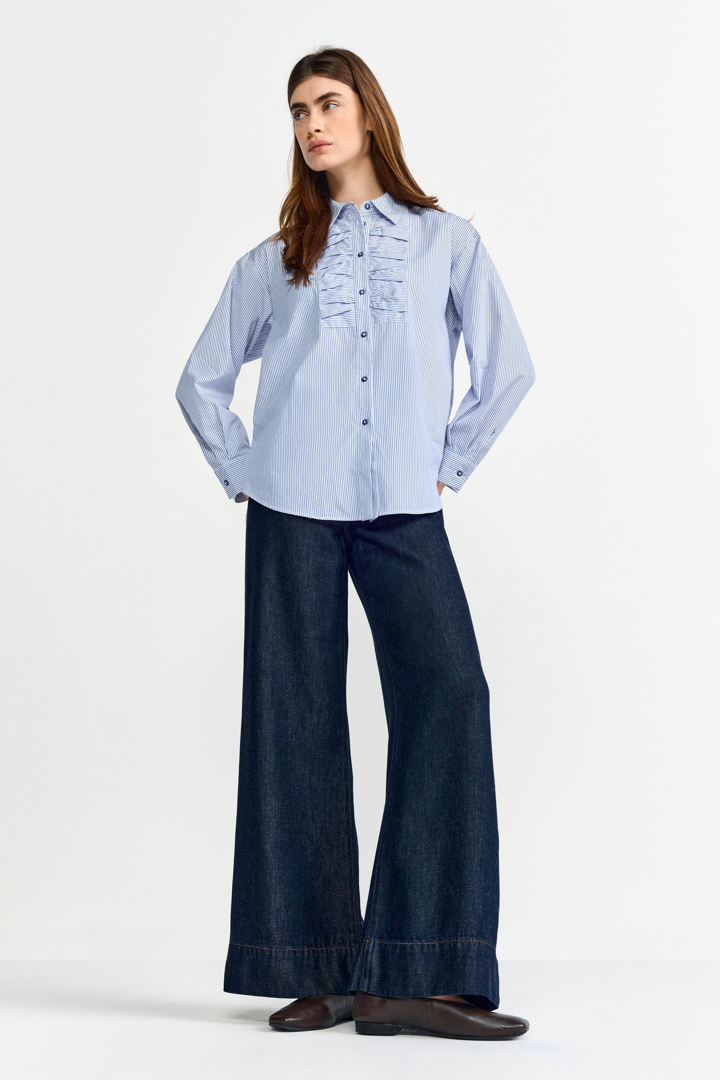 Cotton Striped Blouse with Details