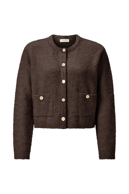 Crew-Neck Cardigan Bouclé