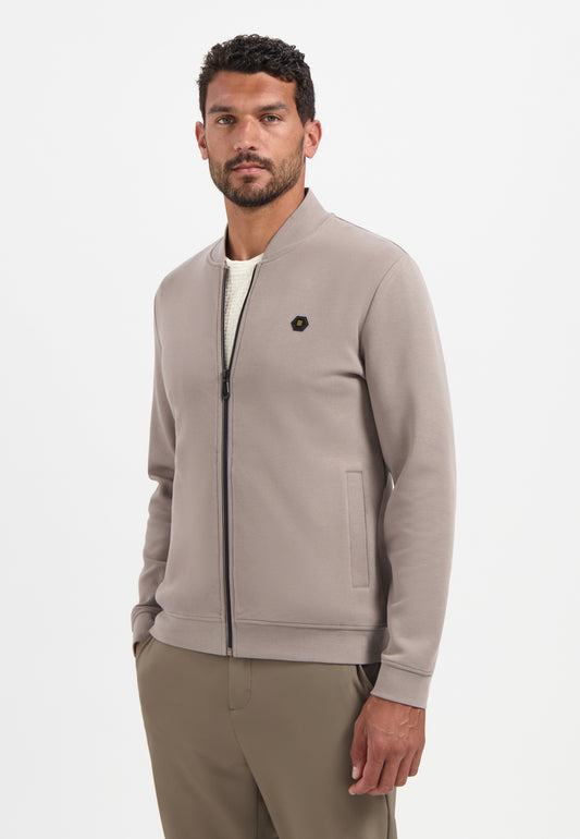 Sweater Full Zipper Pique Bomber