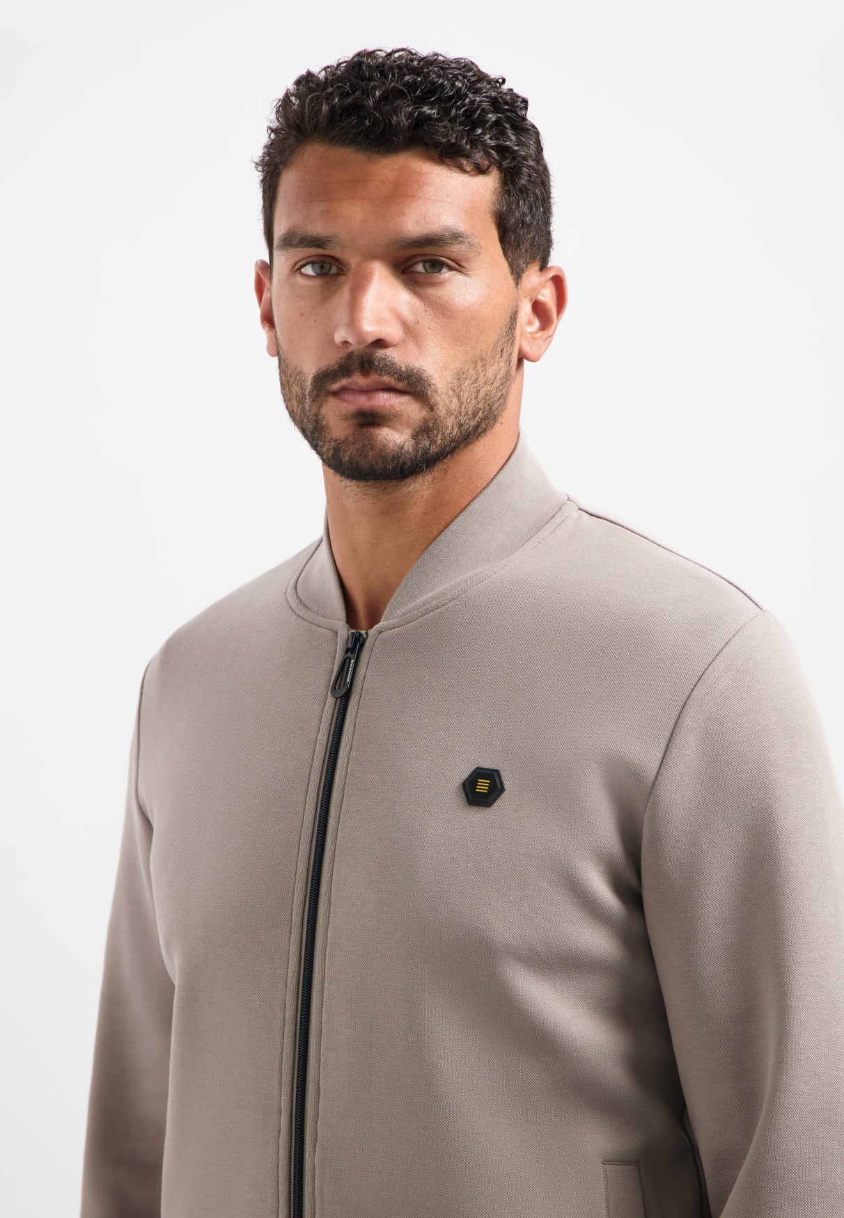 Sweater Full Zipper Pique Bomber