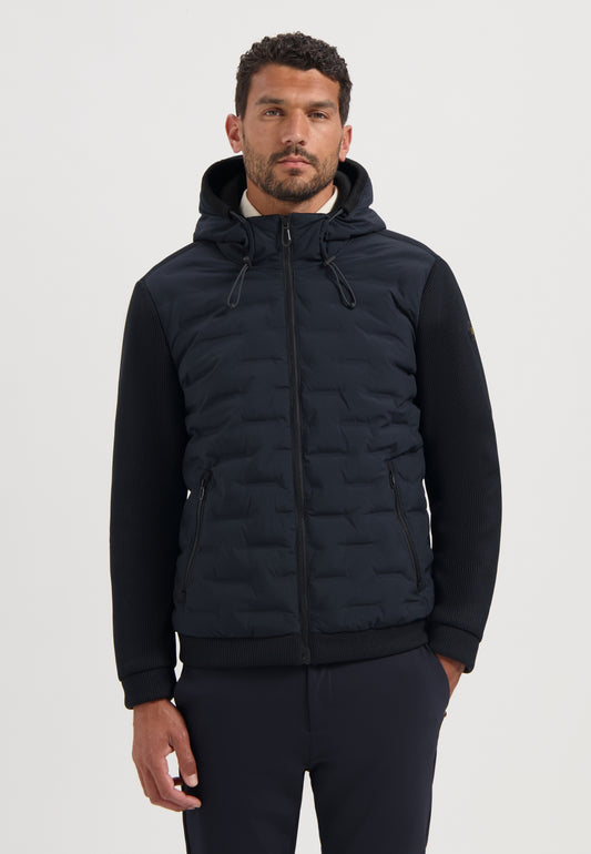 Jacket Short Fit Sealed Hooded Knitted Mix