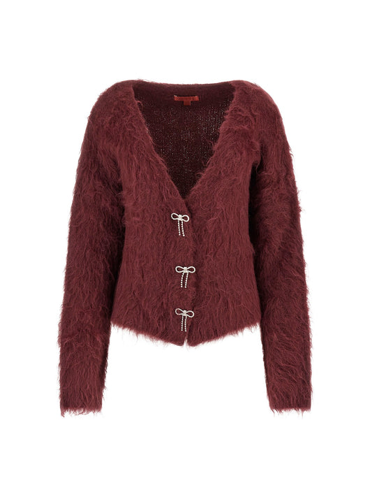 LS VN TOMIKO BOW BUTTON CARDI