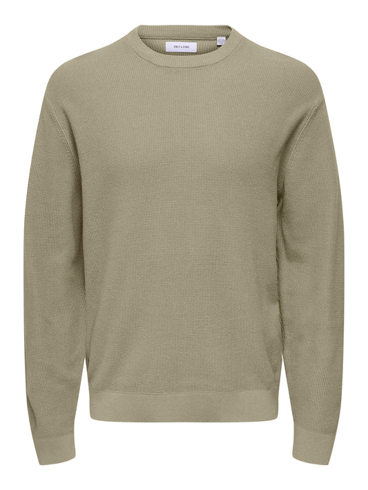 ONSTONY DS 12 LS WAFFLE CREW KNIT NOOS