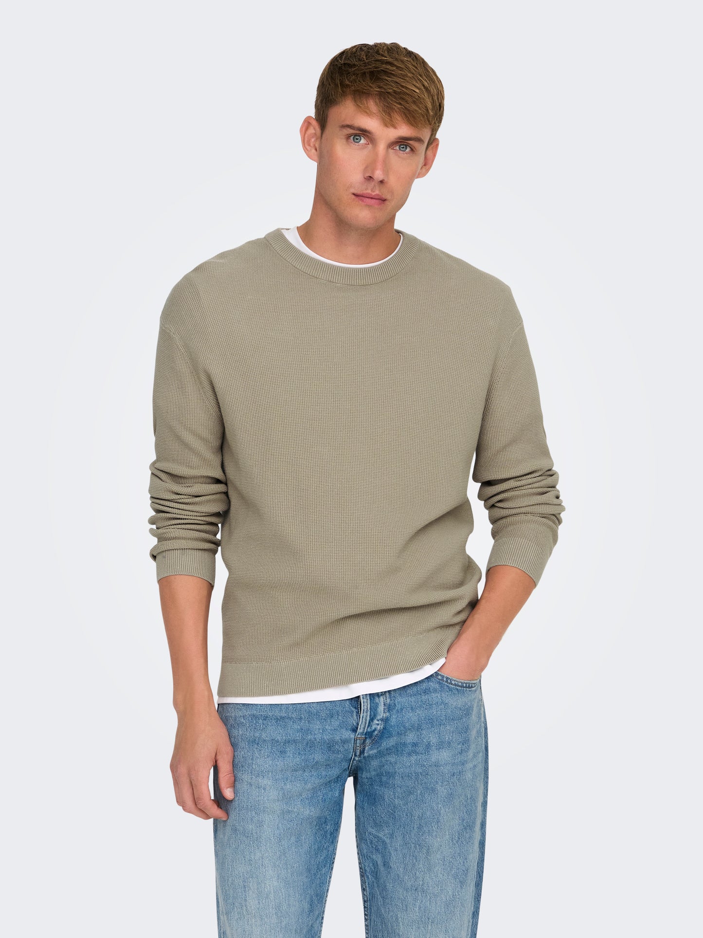 ONSTONY DS 12 LS WAFFLE CREW KNIT NOOS