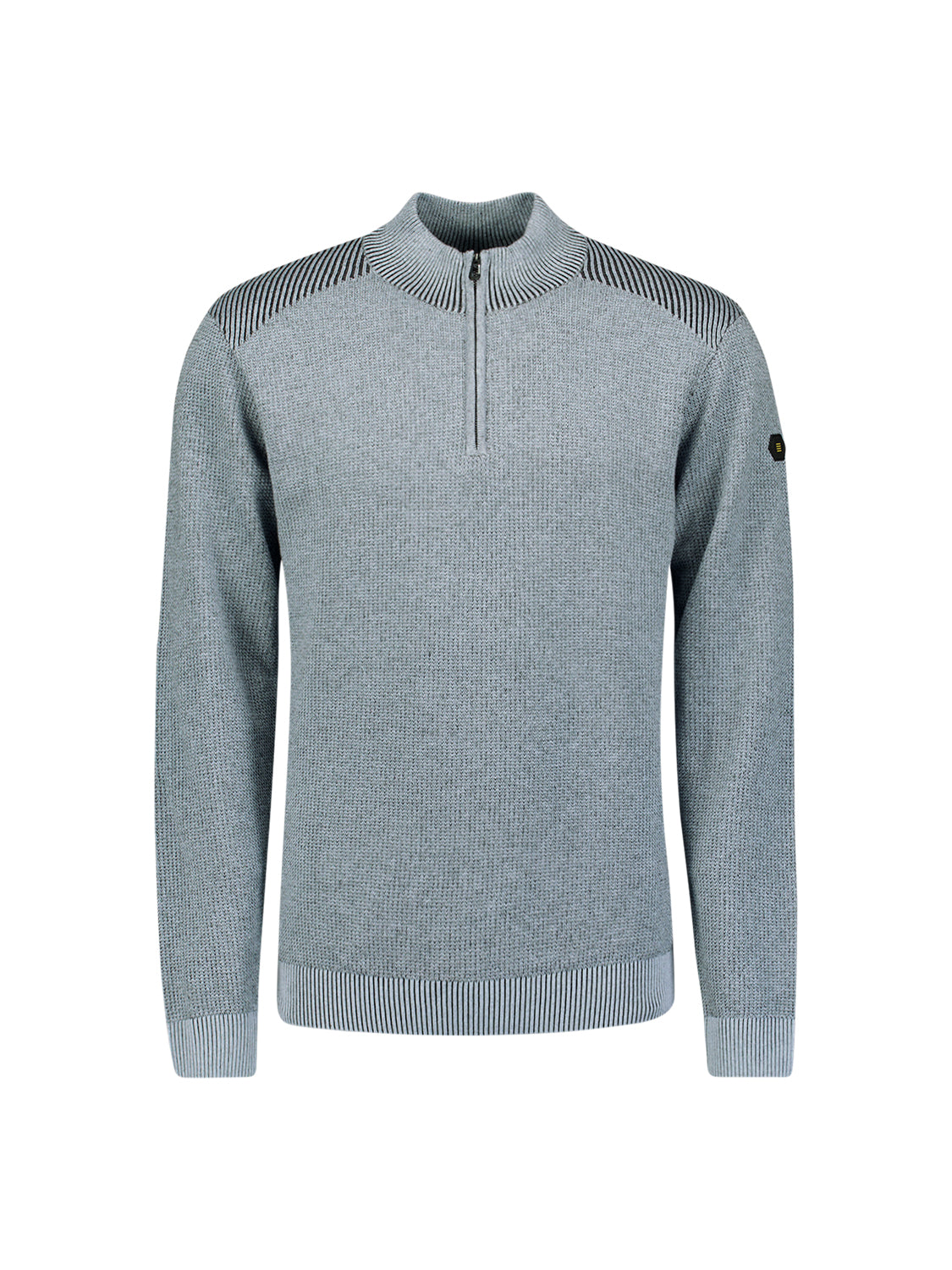 Pullover Half Zip Plated Structure Knit