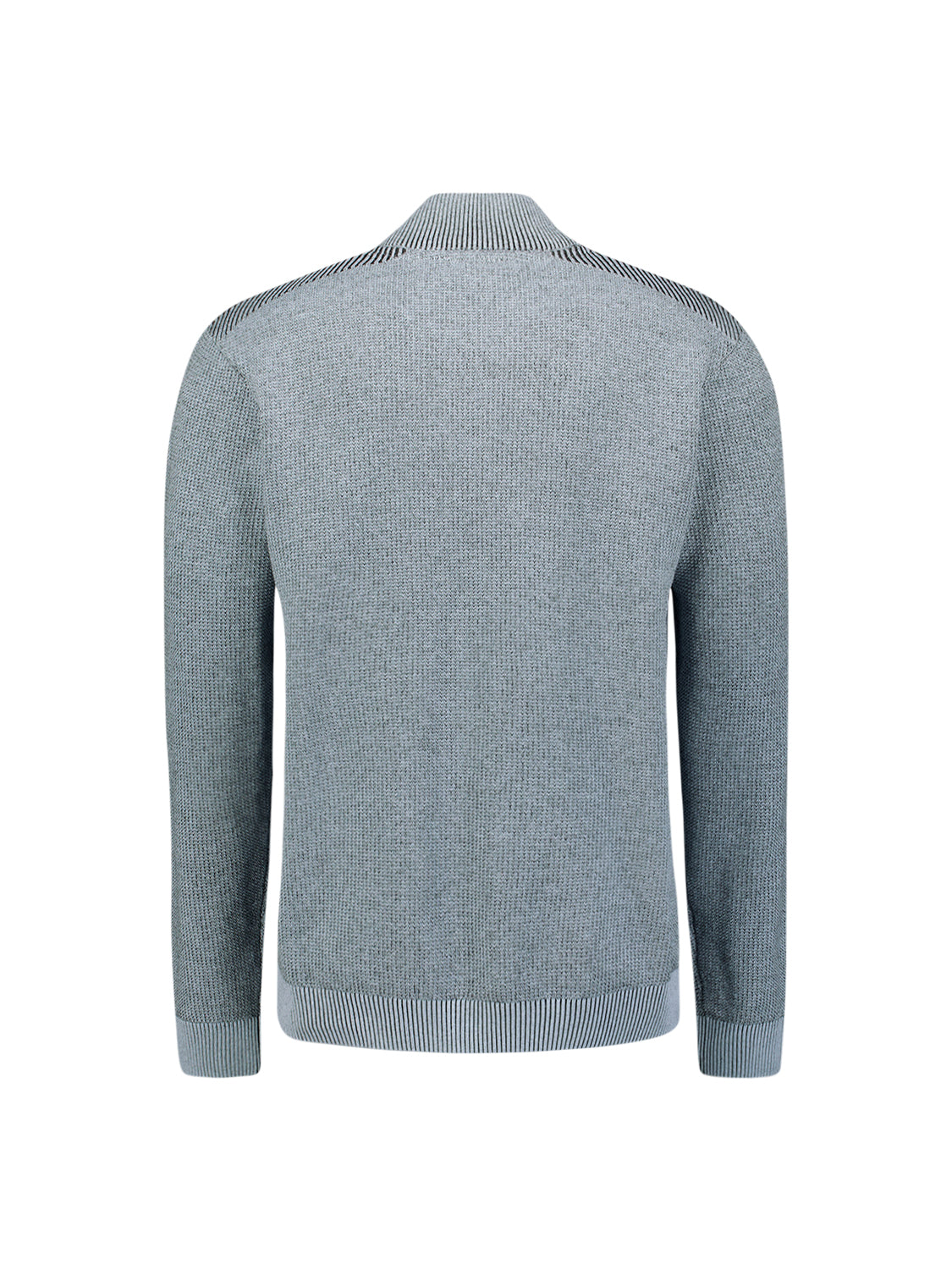 Pullover Half Zip Plated Structure Knit