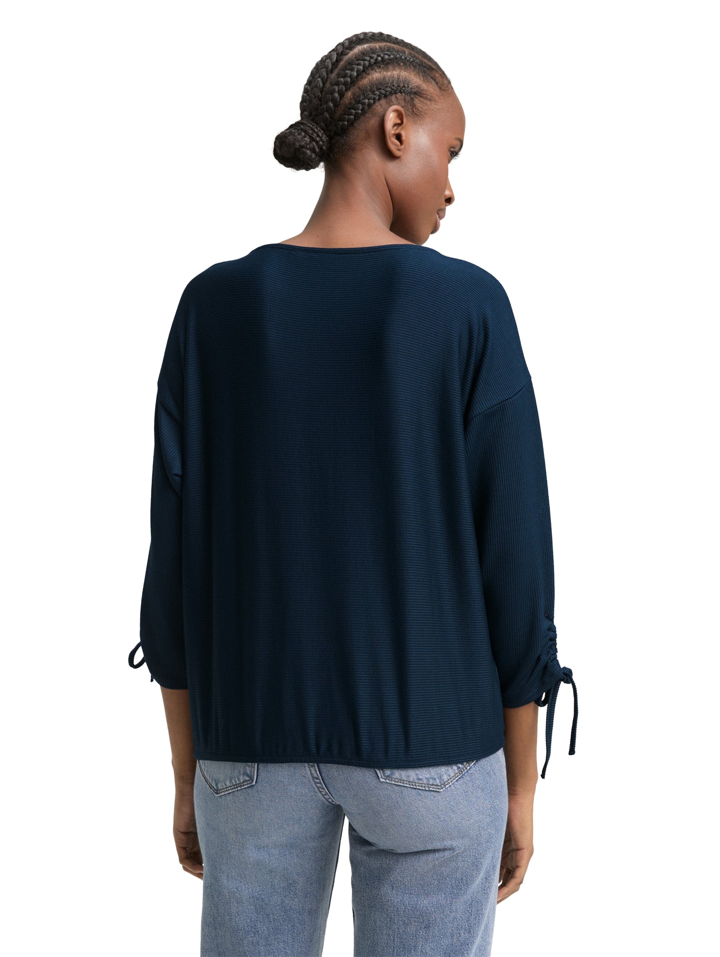 Loose Fit Langarmshirt mit Raffärmeln