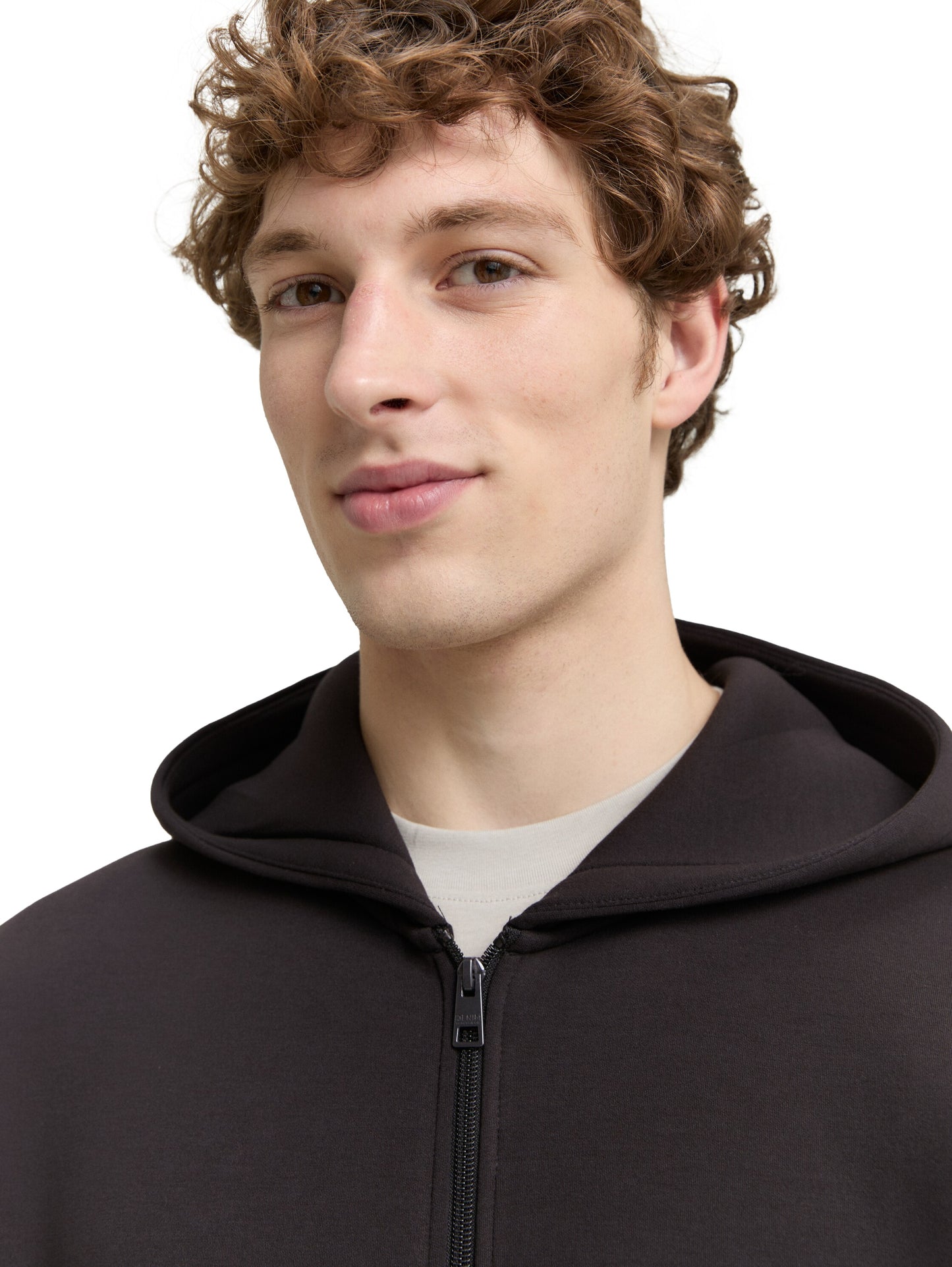 Relaxed Fit Hoodie Sweatjacke aus Scuba