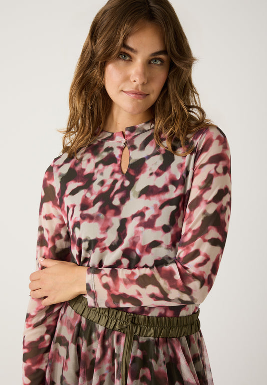 Meshshirt mit Aquarell-Print