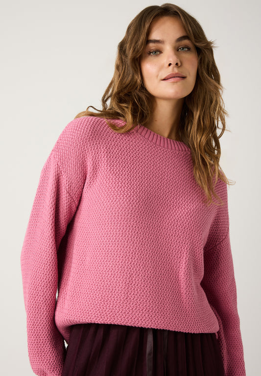 Struktur-Pullover aus Baumwoll-Gemisch