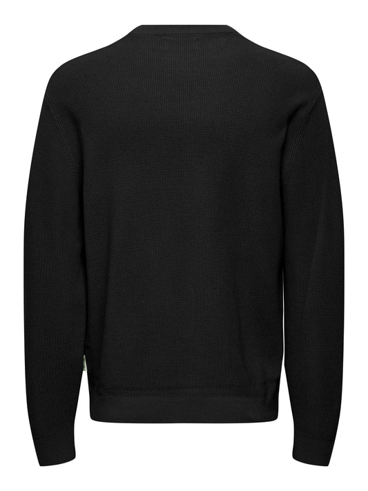 ONSTONY DS 12 LS WAFFLE CREW KNIT NOOS