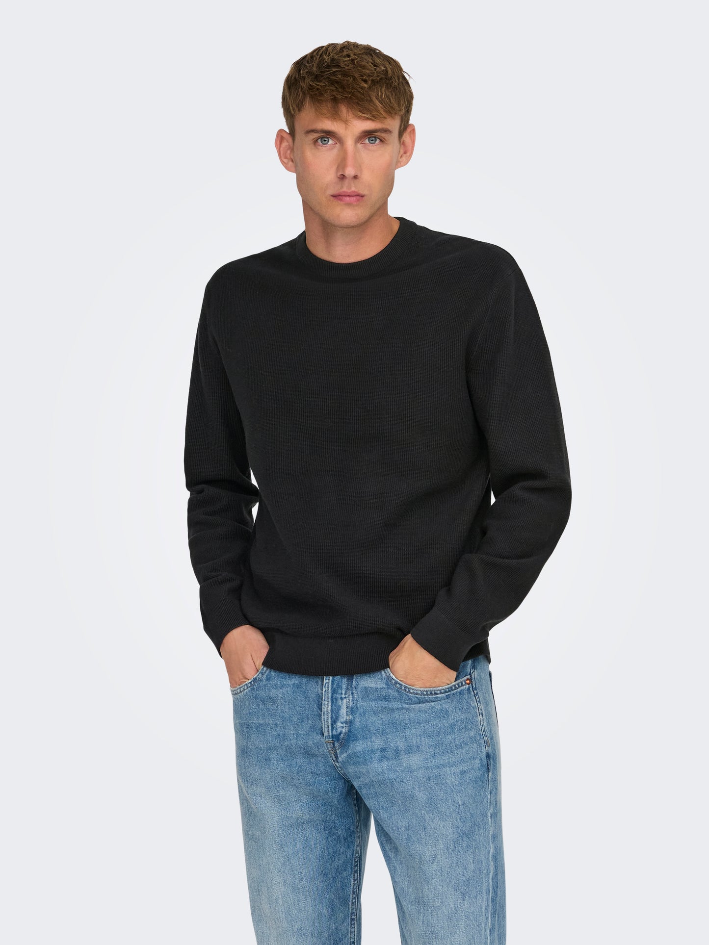ONSTONY DS 12 LS WAFFLE CREW KNIT NOOS