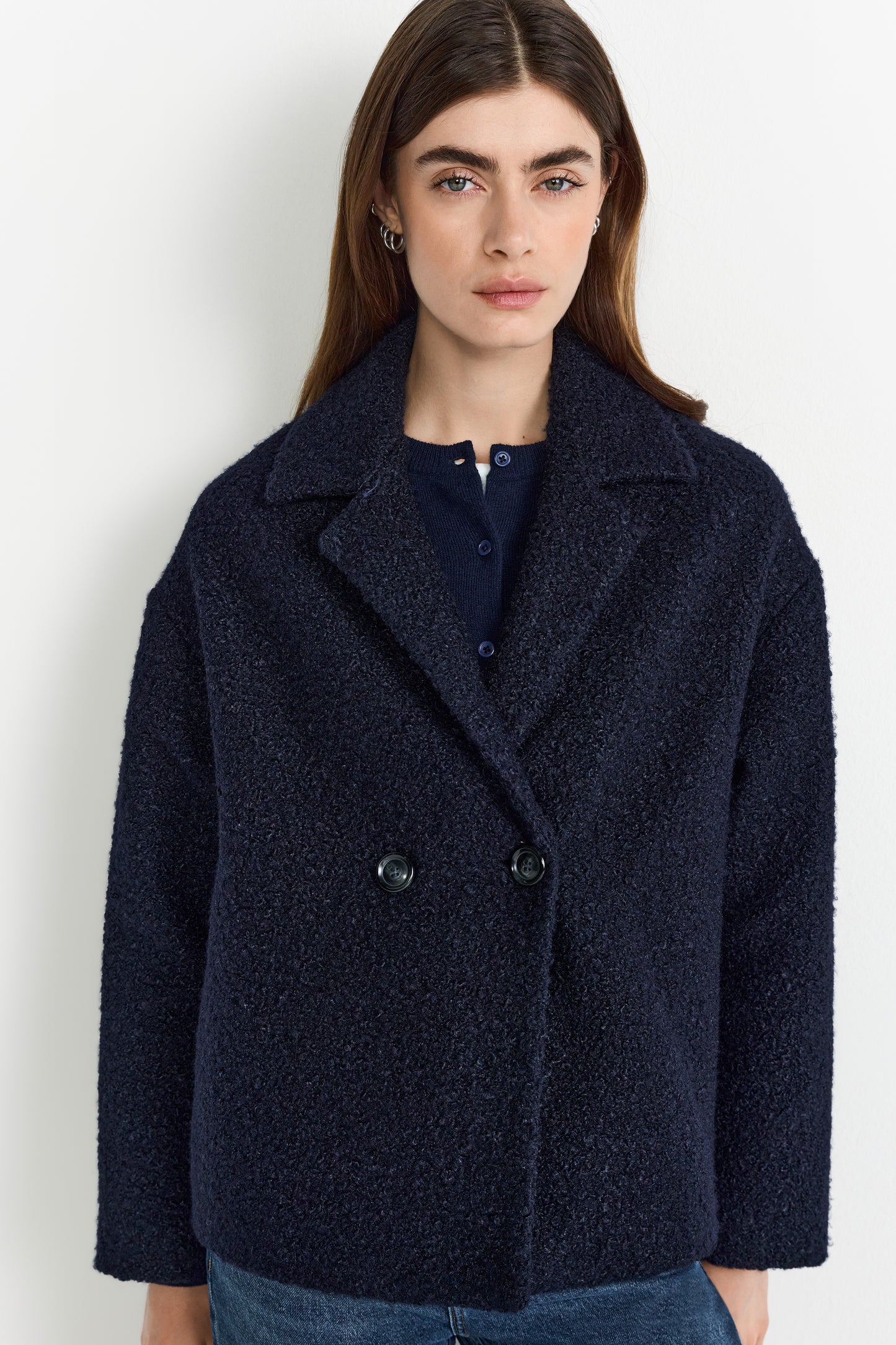 Double Breasted Curly Oversize Jacket
