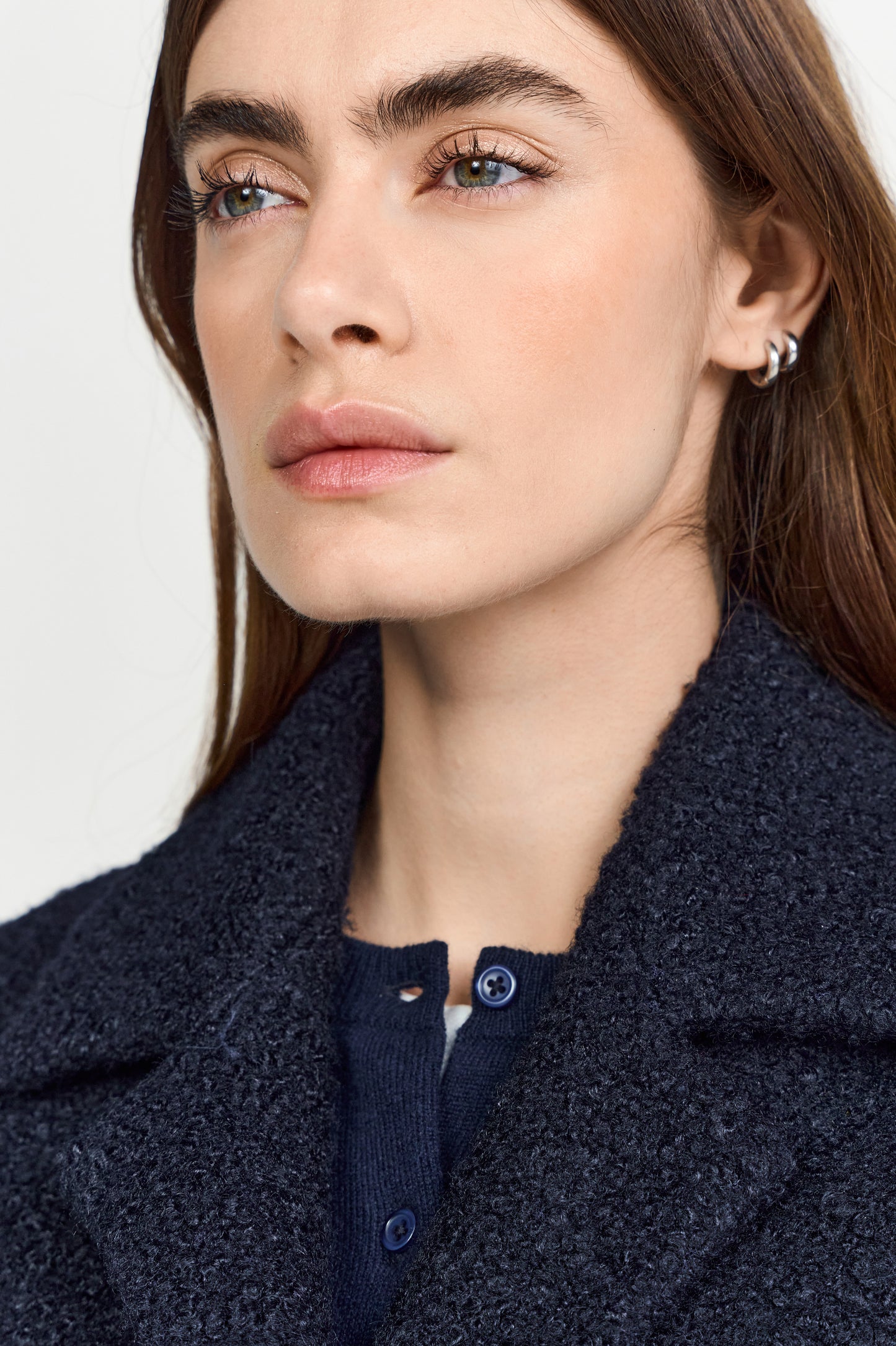 Double Breasted Curly Oversize Jacket