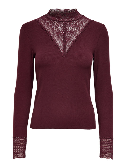 ONLTILDE L/S HIGH NECK LACE TOP JRS NOOS