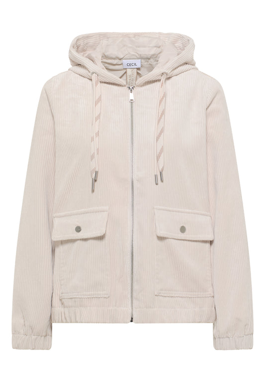 Cordjacke mit Kapuze