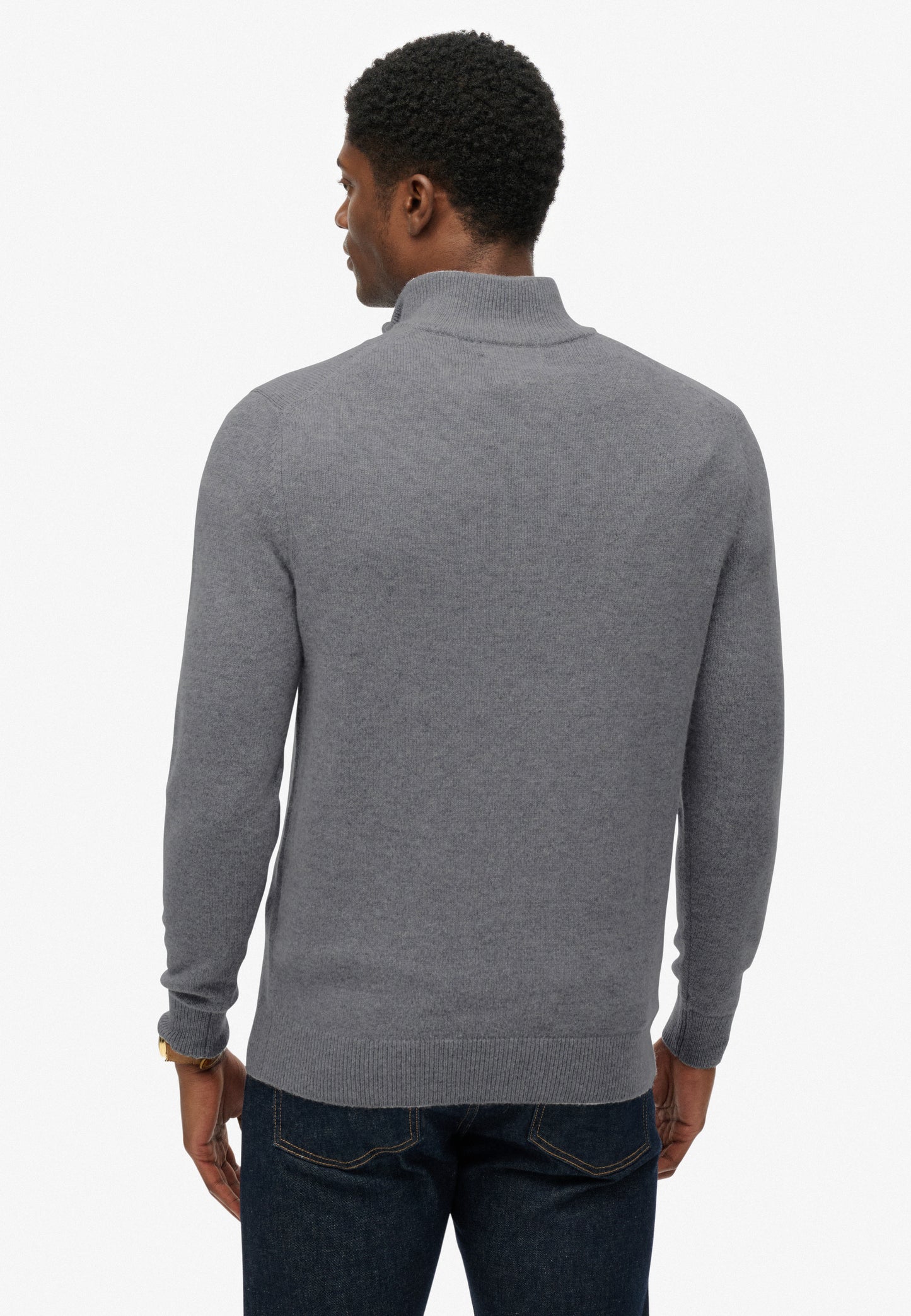 Wollmischung-Pullover mit Reißverschluss