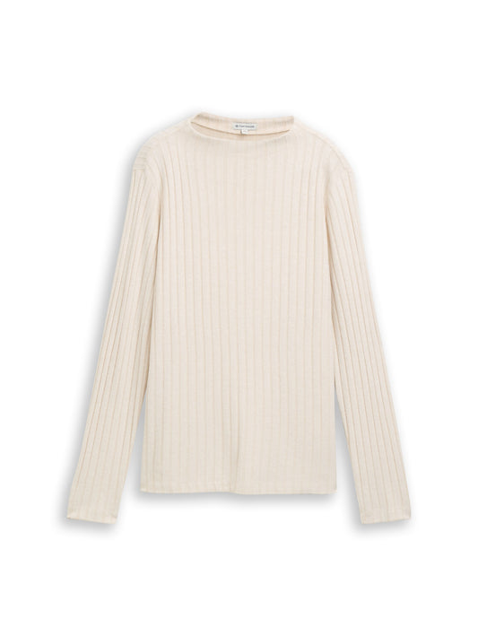 Cosy Langarmshirt mit Stehkragen