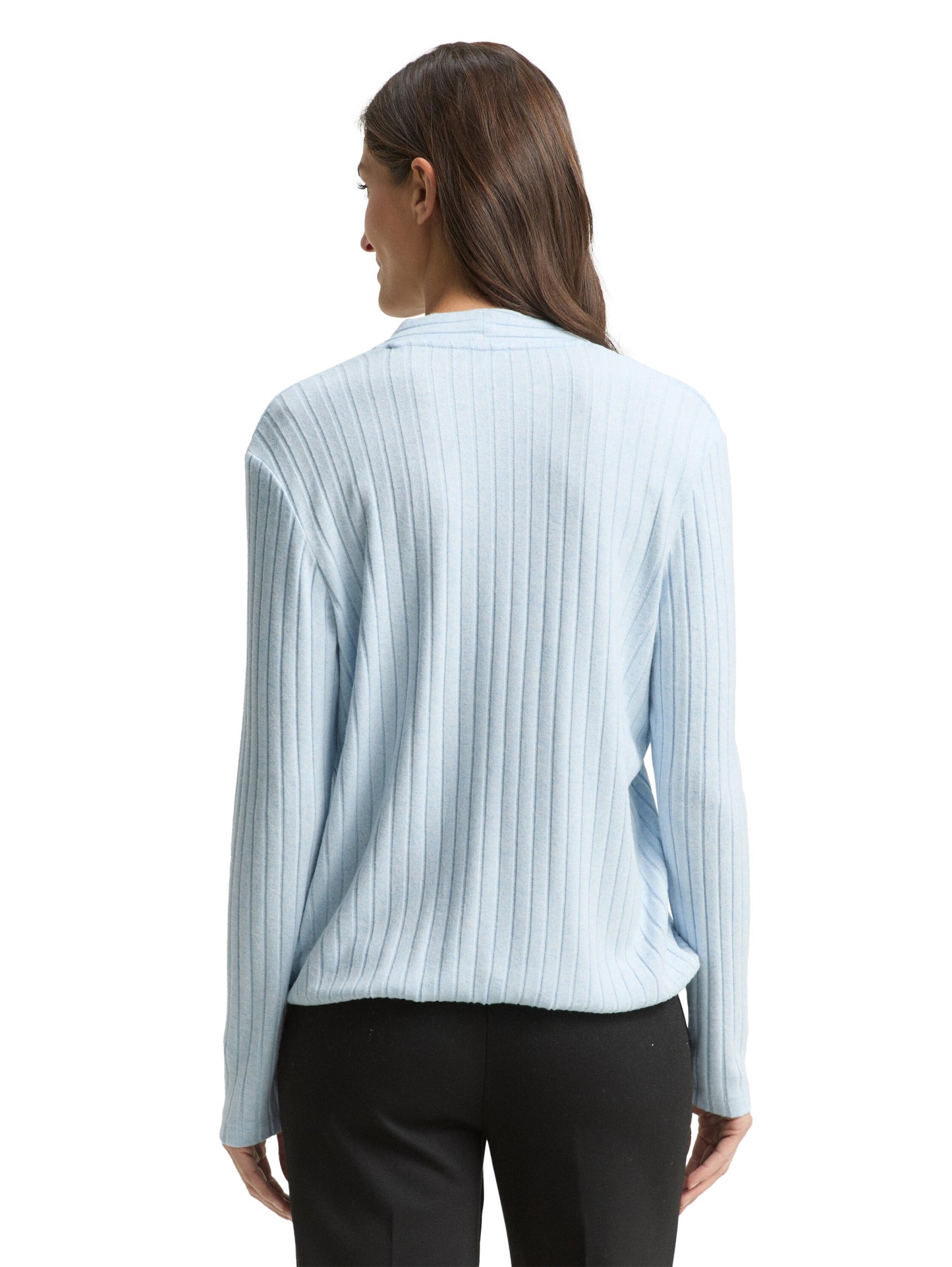 Cosy Langarmshirt mit V-Ausschnitt