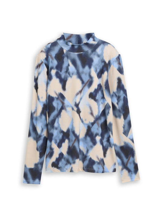 Slim Fit Langarmshirt mit Muster
