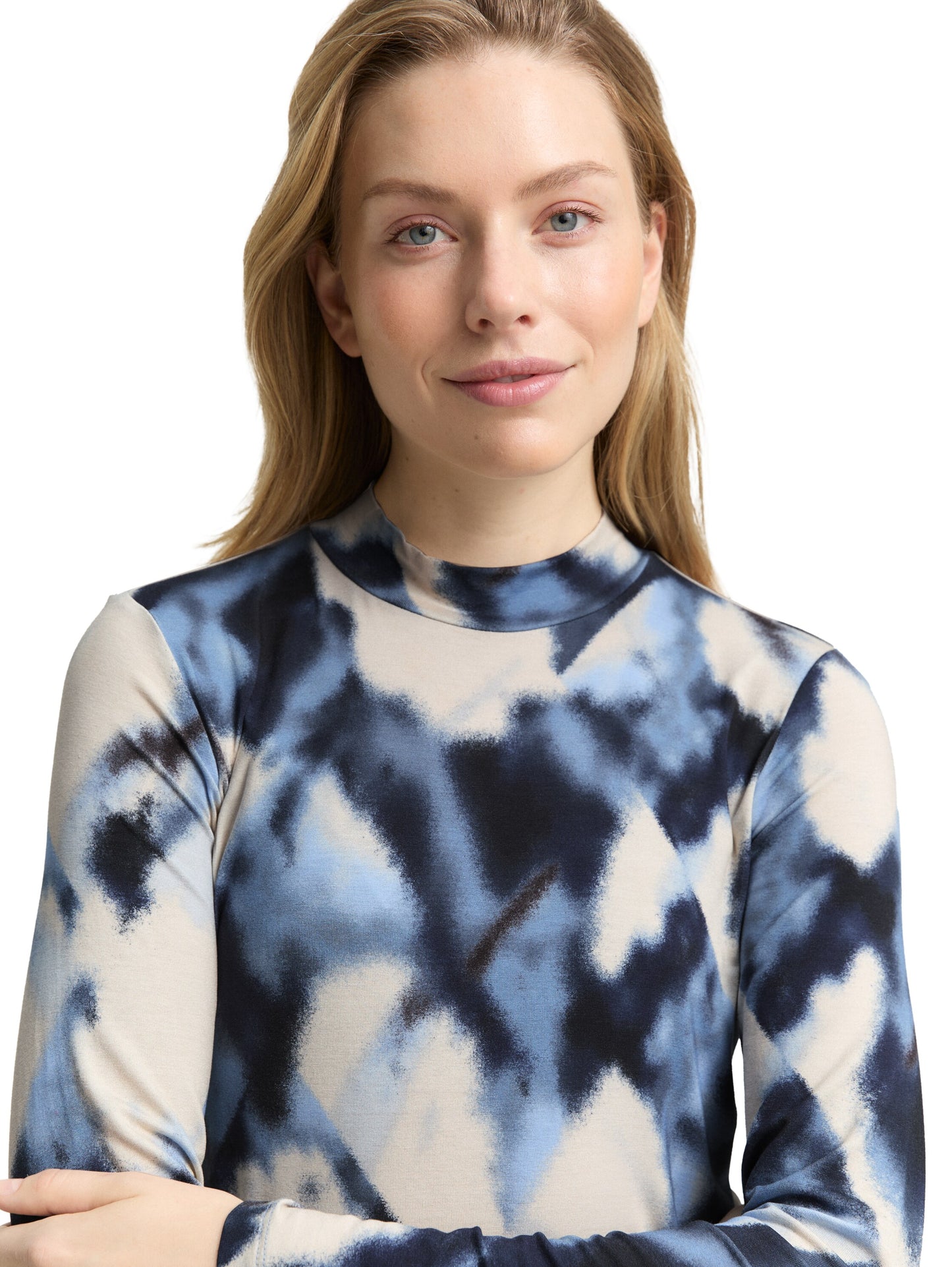 Slim Fit Langarmshirt mit Muster