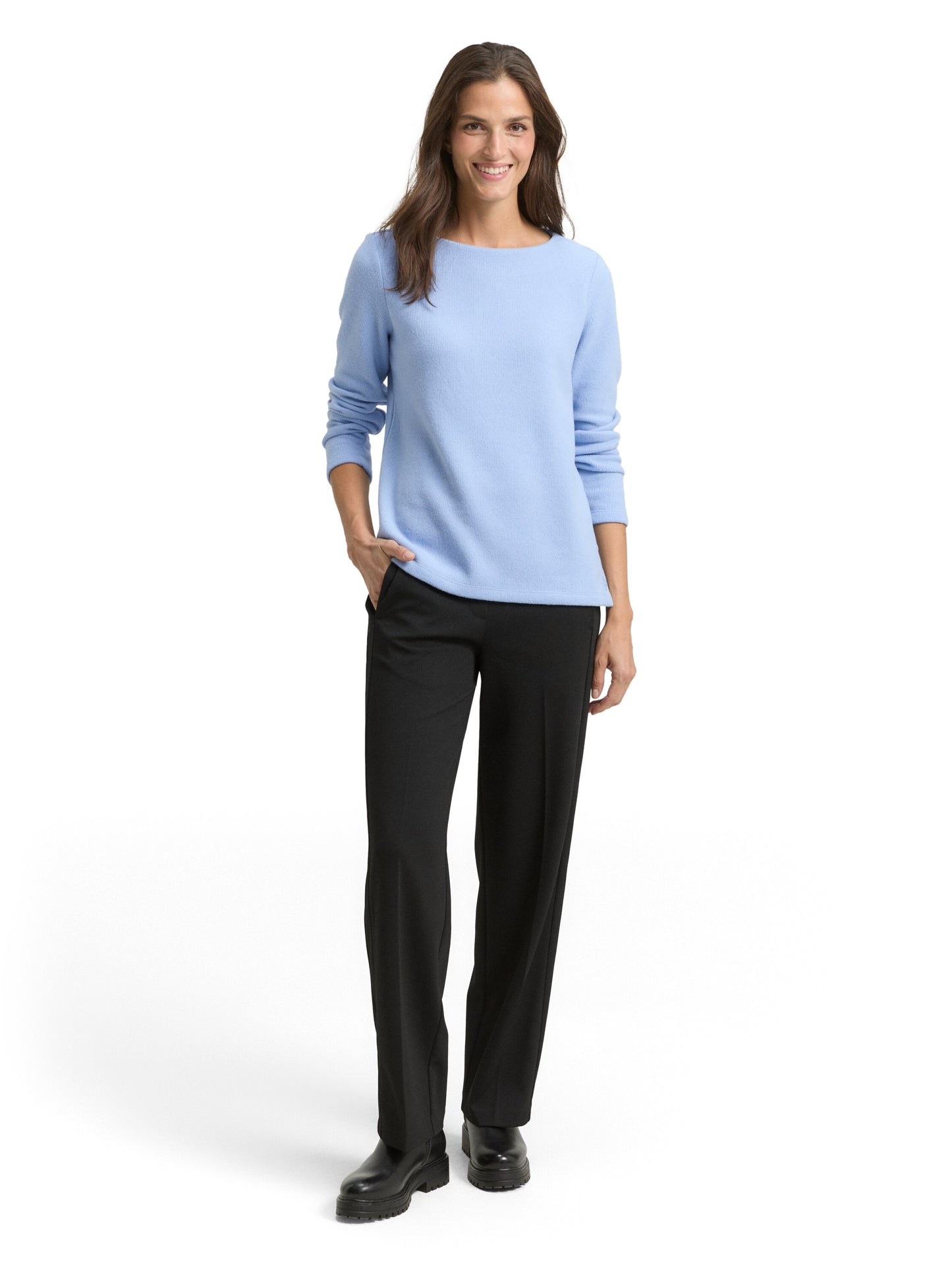 Soft-Touch Sweatshirt mit Knopf-Details