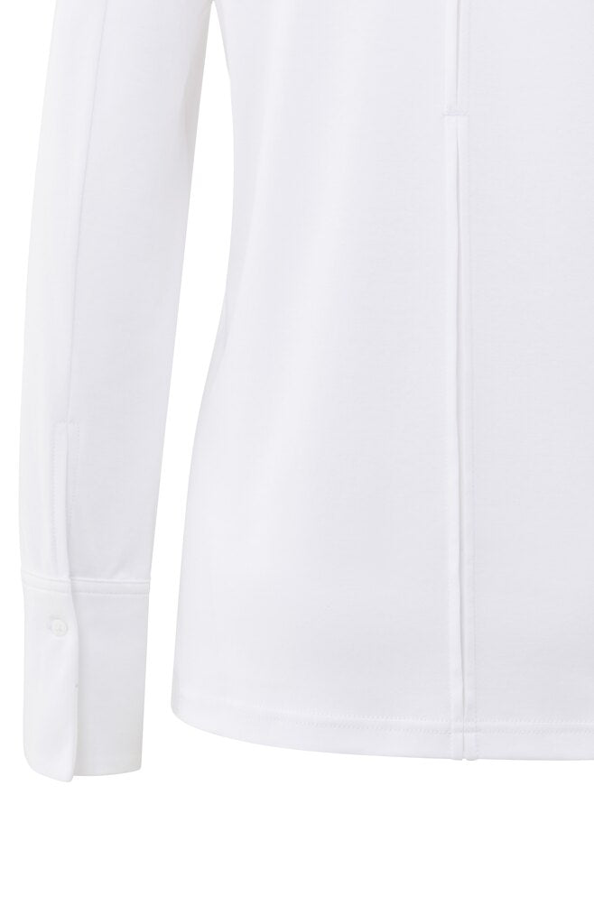 Long sleeve jersey top with wo, PURE WHITE