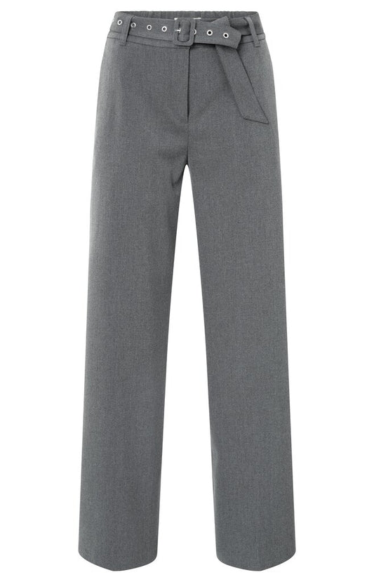 Woven wide leg trousers  with, ANTHRACITE MELANGE