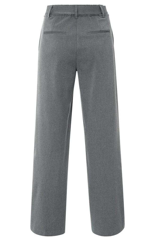 Woven wide leg trousers  with, ANTHRACITE MELANGE